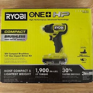 ⭐️ Ryobi ONE+ 18V Cordless Impact Driver Kit in Lime Green Open Box New